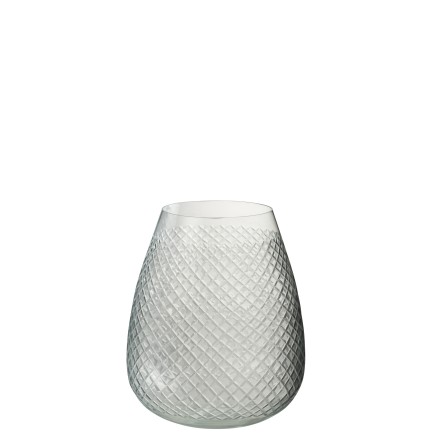 Vase à carreaux en verre transparent 18x18x25 cm