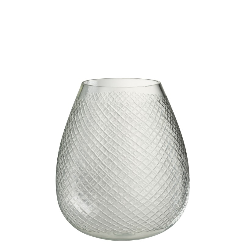 Vase à carreaux en verre transparent 26x26x32 cm Vase à carreaux en verre transparent 26x26x32 cm