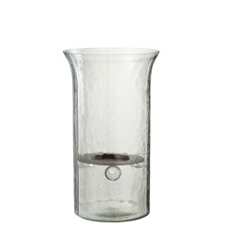 BOUGEOIR PLAT VERRE FLOU TRANSPARENT MEDIUM