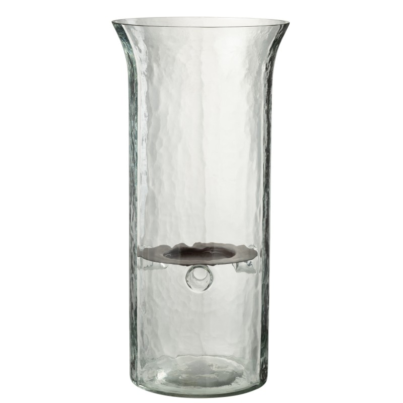 Bougeoir plat en verre transparent 19x19x40 cm Bougeoir plat en verre transparent 19x19x40 cm