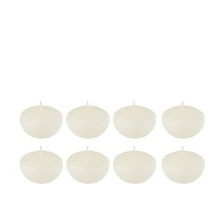 Set de 8 bougies flottantes 4h en parafinne blanc 6x6x4 cm