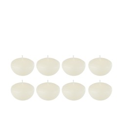 Set de 8 bougies flottantes 4h en parafinne blanc 6x6x4 cm