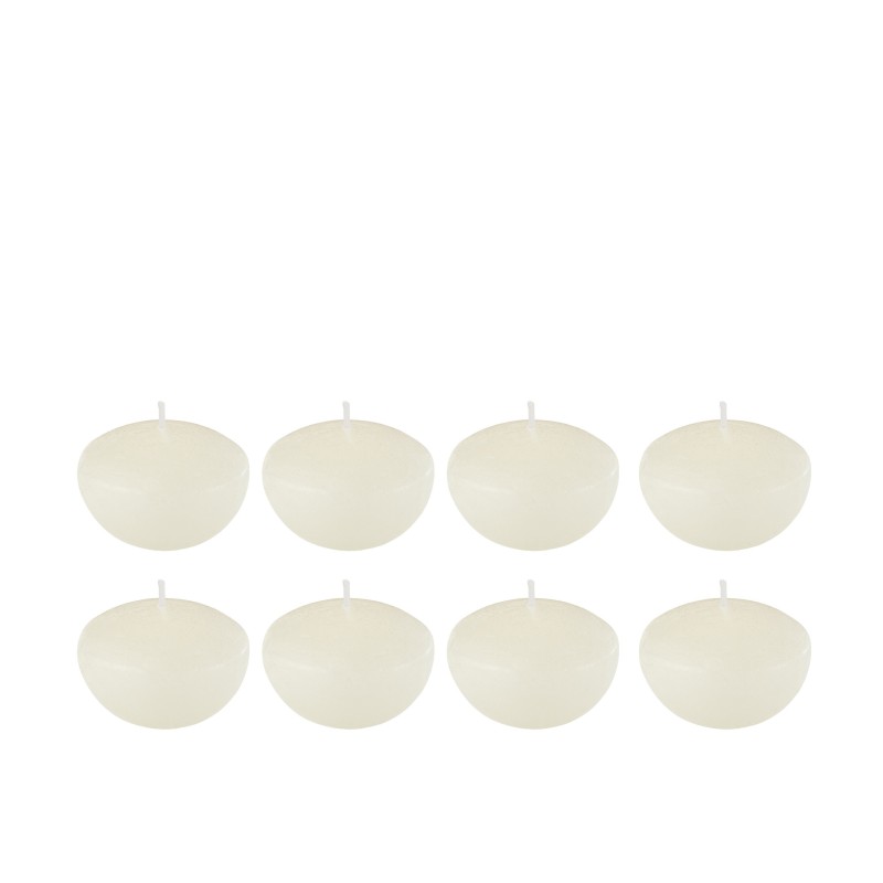Set de 8 bougies flottantes 4h en parafinne blanc 6x6x4 cm Set de 8 bougies flottantes 4h en parafinne blanc 6x6x4 cm
