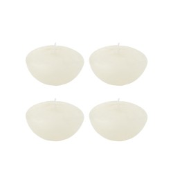 Set de 4 bougies flottantes 8h en parafinne blanc 8x8x4 cm