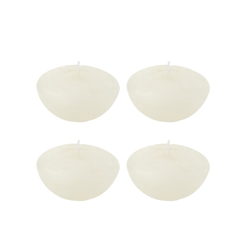 Set de 4 bougies flottantes 8h en parafinne blanc 8x8x4 cm Set de 4 bougies flottantes 8h en parafinne blanc 8x8x4 cm