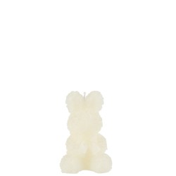 Bougie lapin 8h en parafinne blanc 8x8x13 cm