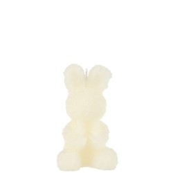 Bougie lapin 15h en parafinne blanc 10x10x16 cm