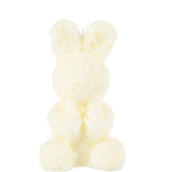 Bougie lapin 25h en parafinne blanc 13x13x23 cm