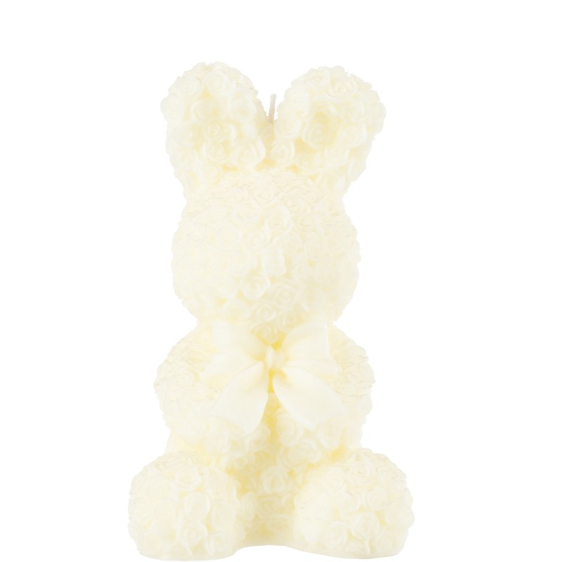Vela de conejo 25h de parafina blanca 13x13x23 cm Vela de conejo 25h de parafina blanca 13x13x23 cm