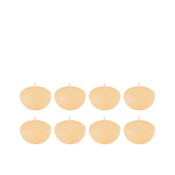 Set de 8 bougies flottantes 4h en parafinne jaune 6x6x3 cm