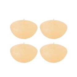 Set de 4 bougies flottantes 8h en parafinne jaune 8x8x4 cm