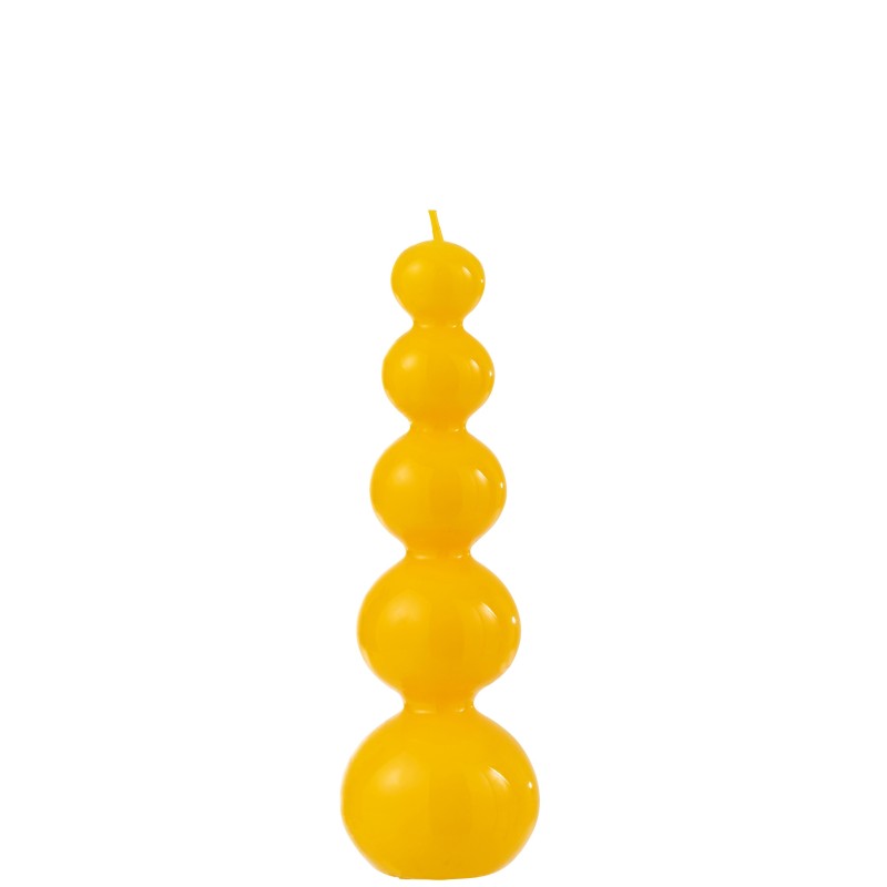 Bougie calebasse 25h en parafinne jaune 8x8x23 cm Bougie calebasse 25h en parafinne jaune 8x8x23 cm