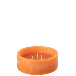 Bougie flottante cylindrique 15h en parafinne orange 15x15x6 cm