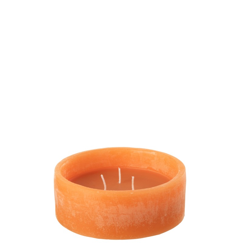 Bougie flottante cylindrique 15h en parafinne orange 15x15x6 cm