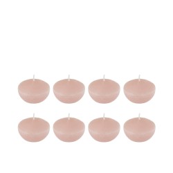 Set de 8 bougies flottantes 4h en parafinne rose 6x6x3 cm