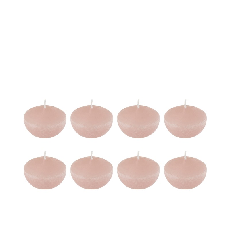 Set de 8 bougies flottantes 4h en parafinne rose 6x6x3 cm Set de 8 bougies flottantes 4h en parafinne rose 6x6x3 cm