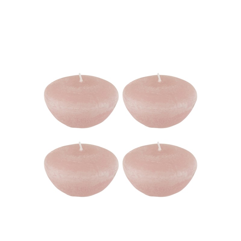 Set de 4 bougies flottantes 8h en parafinne rose 8x8x4 cm Set de 4 bougies flottantes 8h en parafinne rose 8x8x4 cm