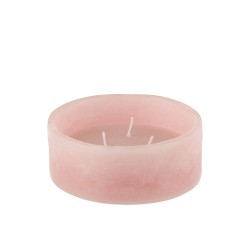 Bougie flottante cylindrique 15h en parafinne rose 15x15x6 cm