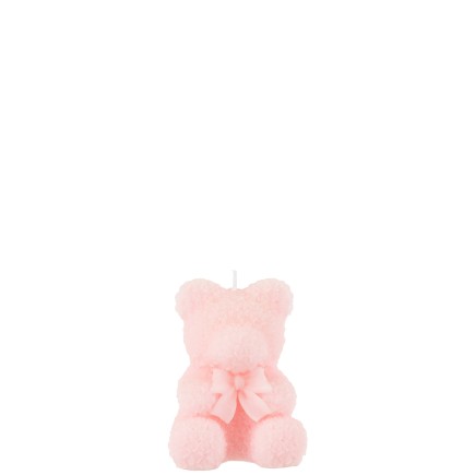 Vela de oso de 8 horas de parafina rosa 8x8x11 cm