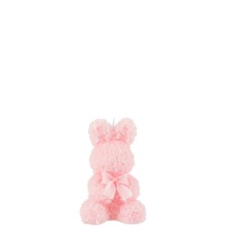 Bougie lapin 8h en parafinne rose 8x8x13 cm