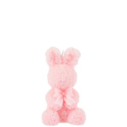 Bougie lapin 15h en parafinne rose 10x10x16 cm