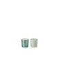 Set de 2 photophores à spirales en verre multicouleur 8x8x8 cm Set de 2 photophores à spirales en verre multicouleur 8x8x8 cm