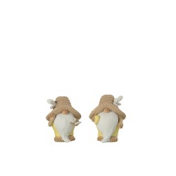 Set de 2 lutins avec papillon en  multicouleur 11x8x11 cm