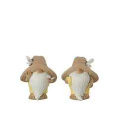 Set de 2 lutins avec papillon en  multicouleur 13x13x15 cm