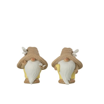 Set de 2 lutins avec papillon en  multicouleur 13x13x15 cm