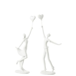 Pareja con globo corazón en blanco de 14x6x33 cm