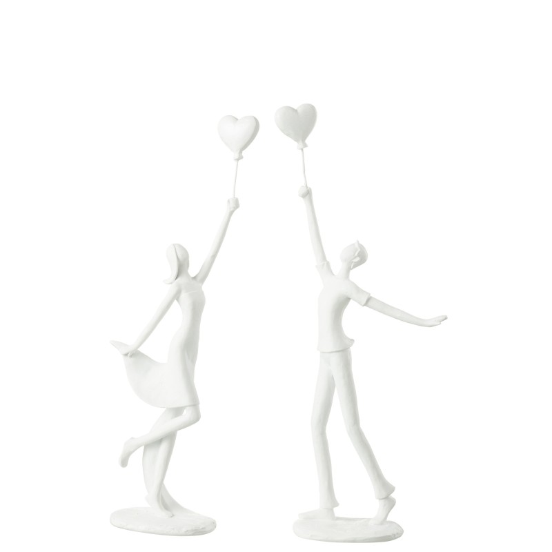 Pareja con globo corazón en blanco de 14x6x33 cm Pareja con globo corazón en blanco de 14x6x33 cm
