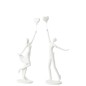 Pareja con globo corazón en blanco de 14x6x33 cm Pareja con globo corazón en blanco de 14x6x33 cm