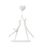 Statuetta coppia con palloncino a forma di cuore in materiale sintetico bianco 26x6x36 cm Statuetta coppia con palloncino a forma di cuore in materiale sintetico bianco 26x6x36 cm