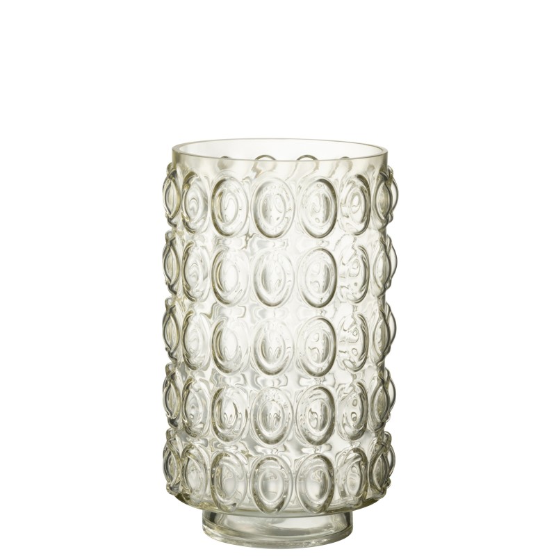 Vase à bulles en verre jaune 19x19x31 cm Vase à bulles en verre jaune 19x19x31 cm