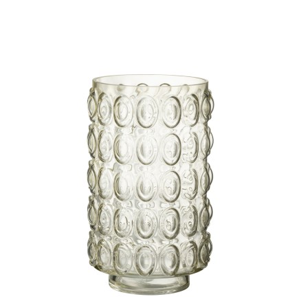Vase à bulles en verre jaune 19x19x31 cm