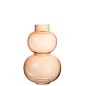 Vase 2 boules en verre orange 18x18x29 cm Vase 2 boules en verre orange 18x18x29 cm