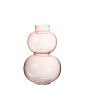 Vase 2 boules en verre rose 18x18x29 cm Vase 2 boules en verre rose 18x18x29 cm