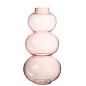 Vase 3 boules en verre rose 19x19x36 cm Vase 3 boules en verre rose 19x19x36 cm
