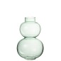 Vase 2 boules en verre vert 19x19x29 cm Vase 2 boules en verre vert 19x19x29 cm