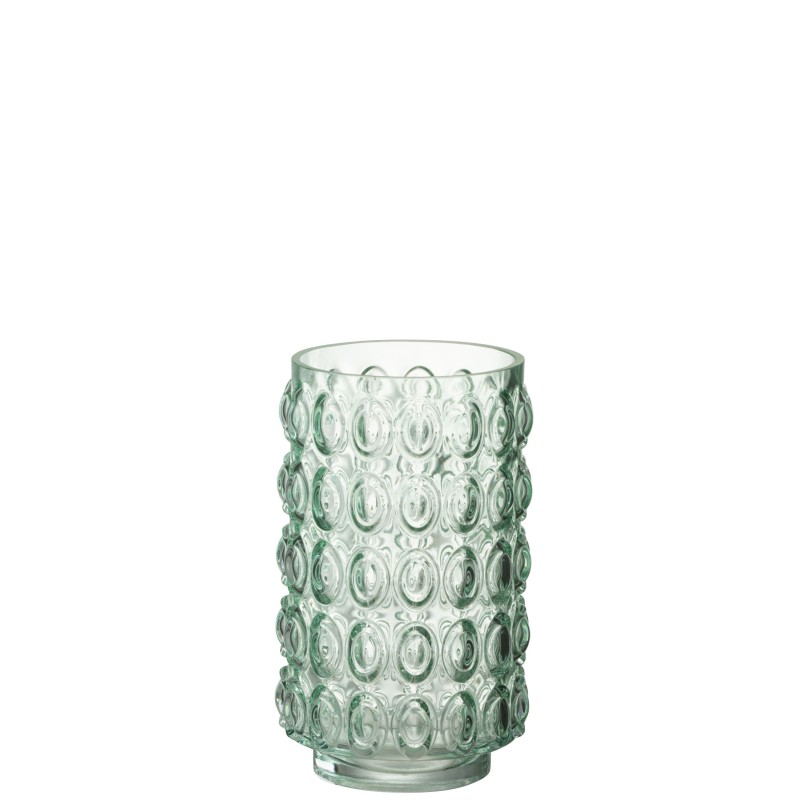 Vase 2 boules en verre vert 14x14x23 cm Vase 2 boules en verre vert 14x14x23 cm