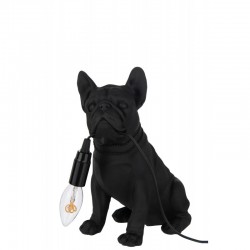 Lampe bulldog en synthétique noir 25x14x29 cm