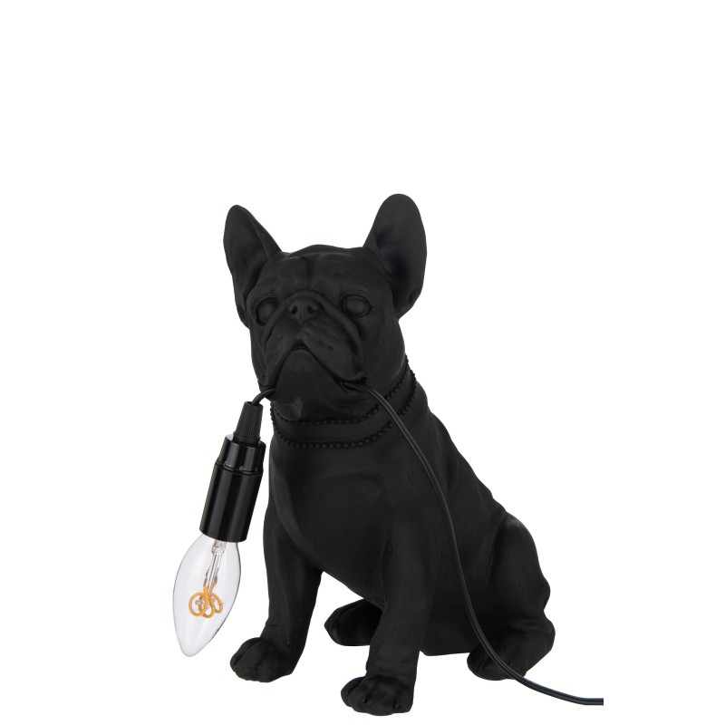 Lampe bulldog en synthétique noir 25x14x29 cm Lampe bulldog en synthétique noir 25x14x29 cm