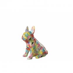 Bulldog pop-art en synthétique multicouleur 29x18x33 cm