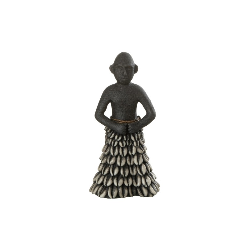 Estatueta étnica em pé em resina preta 9x7x21 cm Estatueta étnica em pé em resina preta 9x7x21 cm