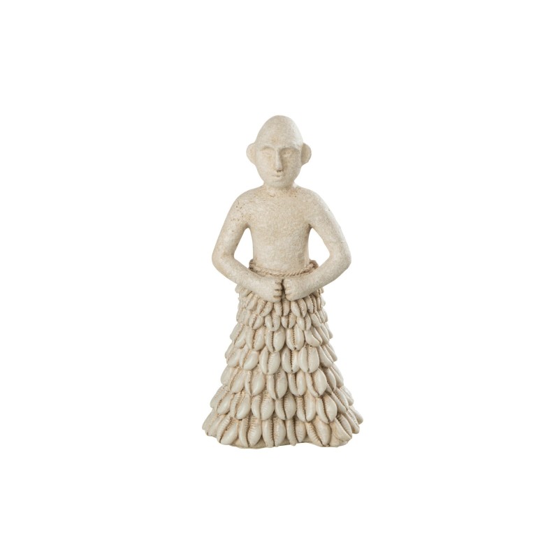 Estatueta étnica em pé em resina bege 10x7x21 cm Estatueta étnica em pé em resina bege 10x7x21 cm