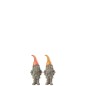 Set de 2 lutins debout avec chapeau ornage en multicouleur 10x8x22 cm Set de 2 lutins debout avec chapeau ornage en multicouleur 10x8x22 cm