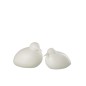 Set de 2 oiseaux en plastique blanc 22x16x17 cm Set de 2 oiseaux en plastique blanc 22x16x17 cm