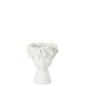 Macetero en forma de cabeza de plástico blanco 21x21x23 cm Macetero en forma de cabeza de plástico blanco 21x21x23 cm