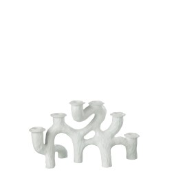 Chandelier 6 branches en plastique blanc 35x10x20 cm