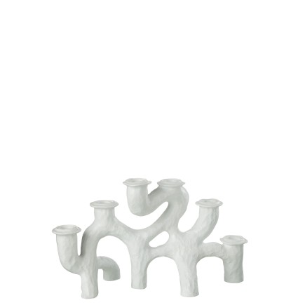 Chandelier 6 branches en plastique blanc 35x10x20 cm